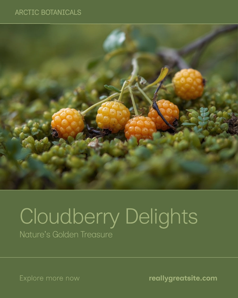 Arctic Cloudberry growing wild in the Nordic wilderness